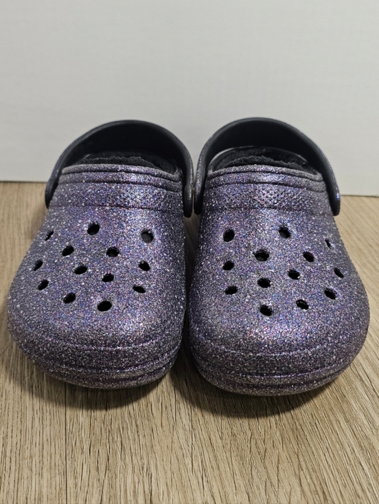 CROCS Other - Crocs Kids' Classic Lined Space Glitter – Purple Moon – Glow-in-the-Dark (12)